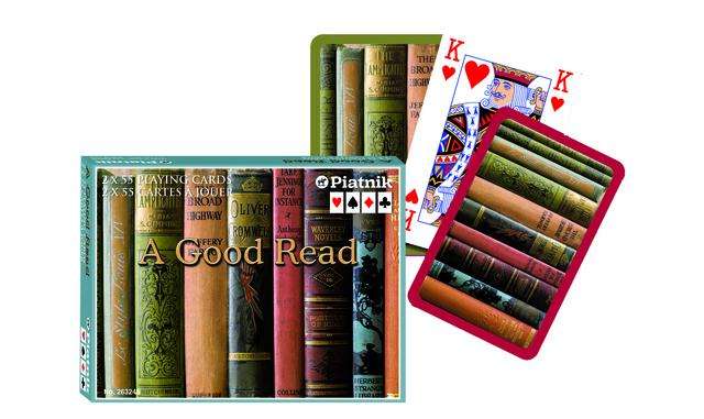 A Good Read 2 Deck Set Bridge Playing Cards Piatnik - Image 2