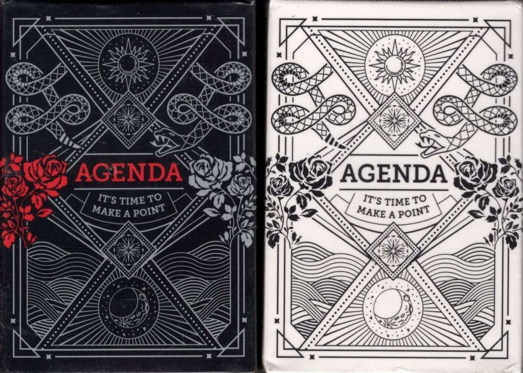 Agenda 2 Deck Set Mini Black & White Playing Cards
