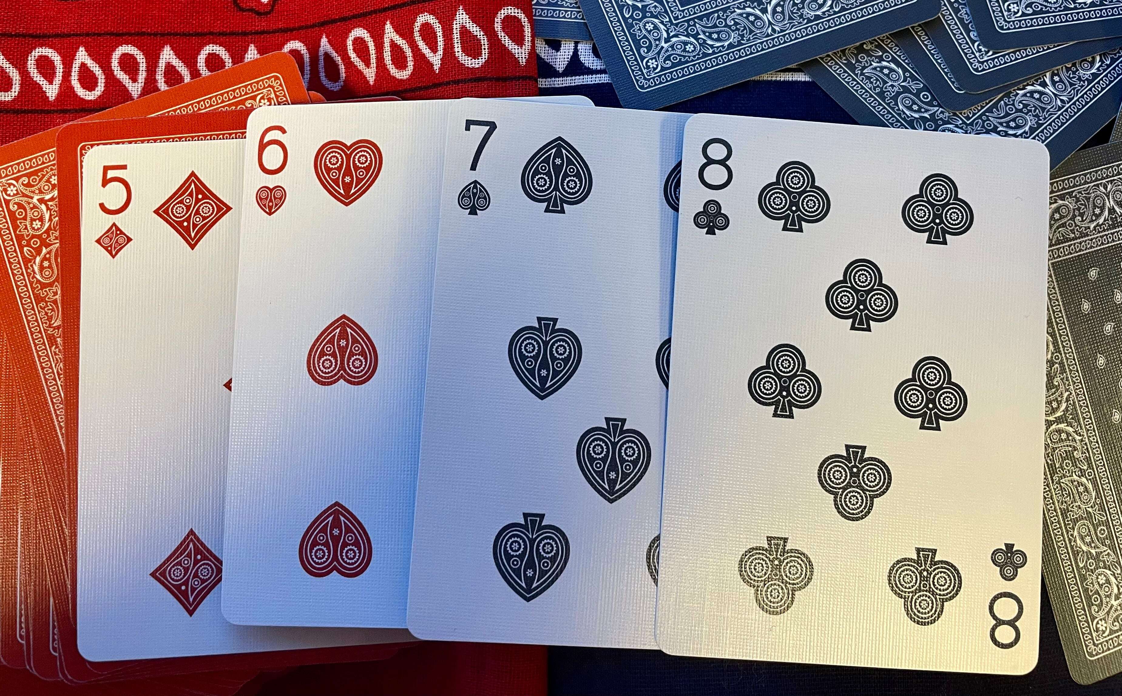 Bicycle Bandana Gilded Playing Cards - Sun Bleached Crimson - Image 8