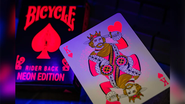 Bicycle Star-Fire Pink Neon Limited Edition Playing Cards - Glows Under Blacklight - Image 2