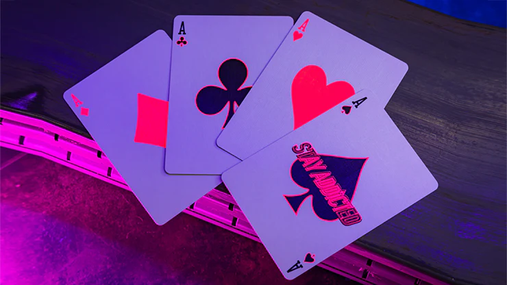 Bicycle Star-Fire Pink Neon Limited Edition Playing Cards - Glows Under Blacklight - Image 4