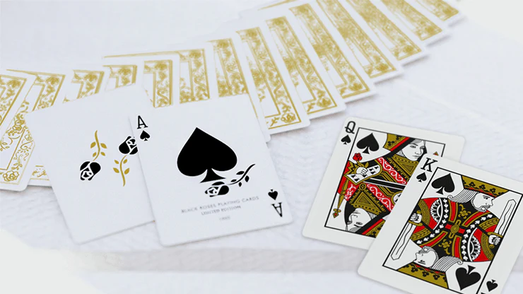 Black Roses White Gold Playing Cards USPCC - Image 2