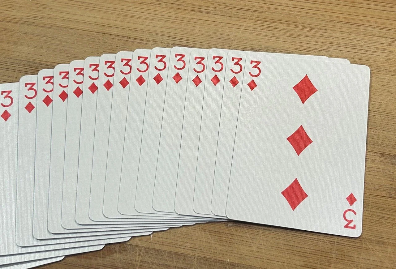 Blue One-Way Forcing Deck - 3 of Diamonds - Image 2