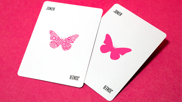 Butterfly Worker Marked Playing Cards Pink Cartamundi - Image 2