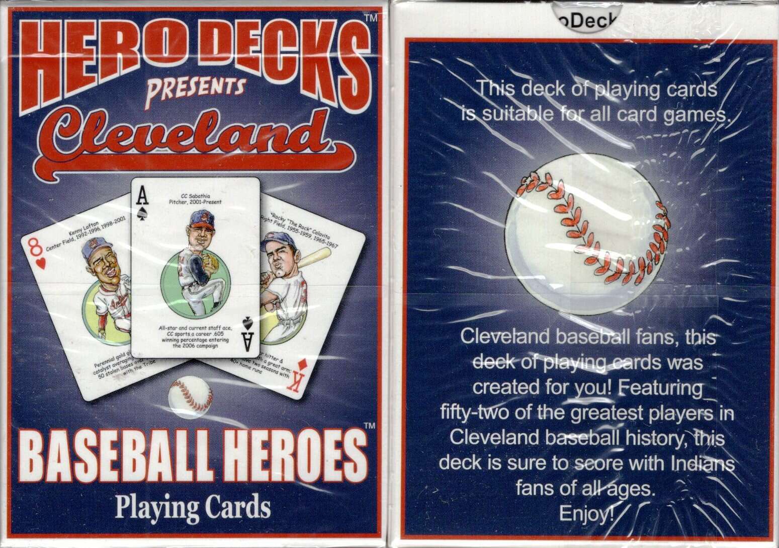 Cleveland Baseball Heroes Playing Cards