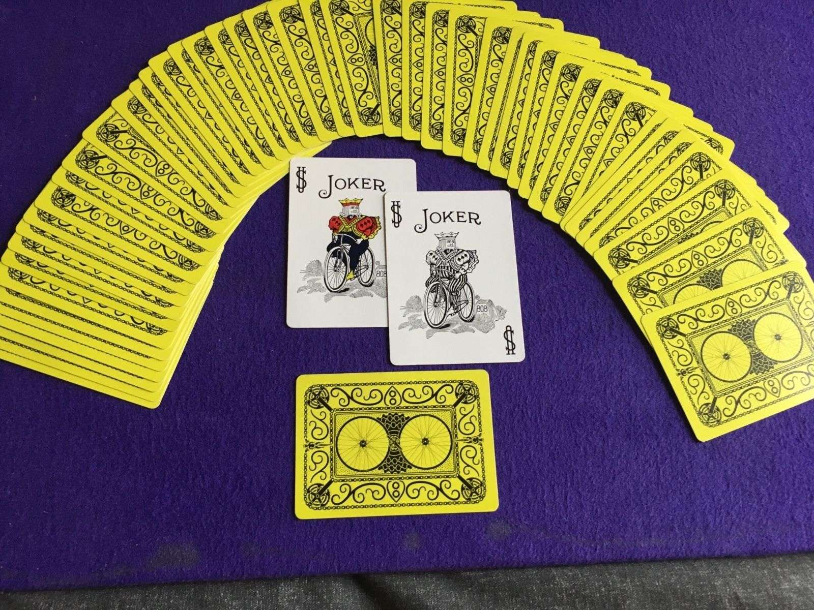 Cyclist Neon Yellow Bicycle Playing Cards - Image 2