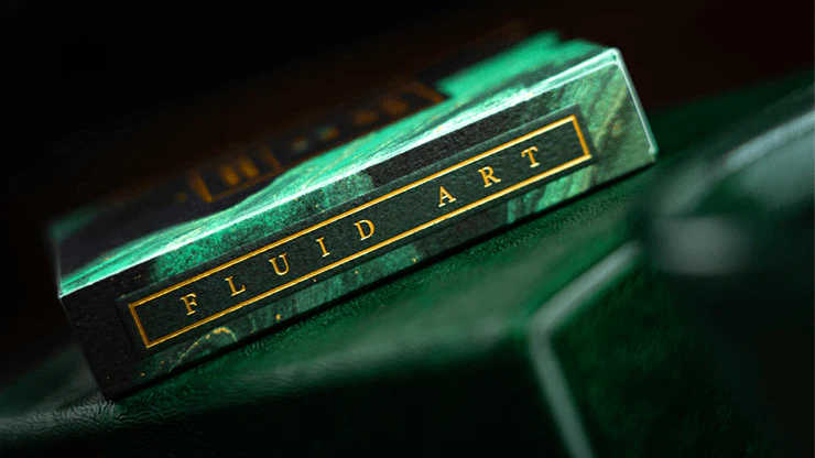 Fluid Art Green Luxury Playing Cards TCC - Image 2