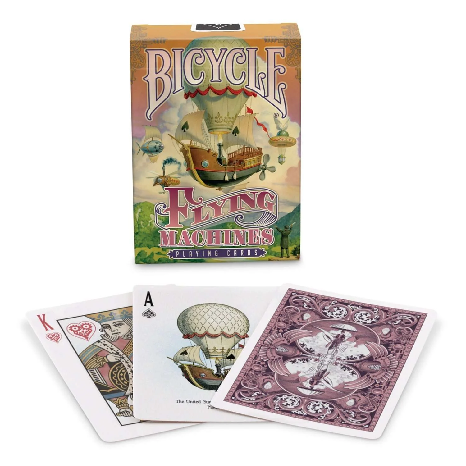 Flying Machines Red Bicycle Playing Cards - Image 2
