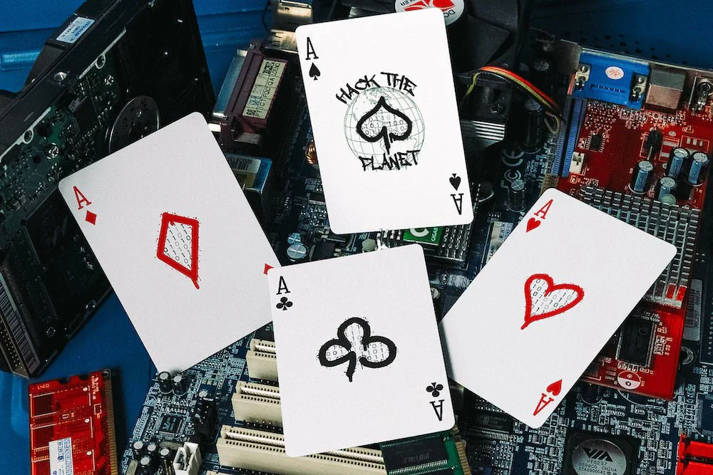 Hack The Planet Black Hat Playing Cards with Numbered Seal - USPCC - Image 3