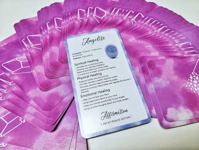 Intuitive 60 Card Crystal Deck - Healing Information Cards - Image 7