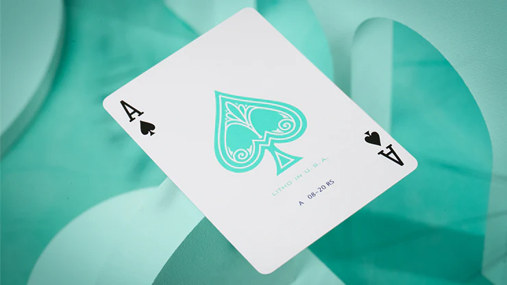 Jerry's Nugget Monotone Tiffany Blue Playing Cards USPCC - Image 3