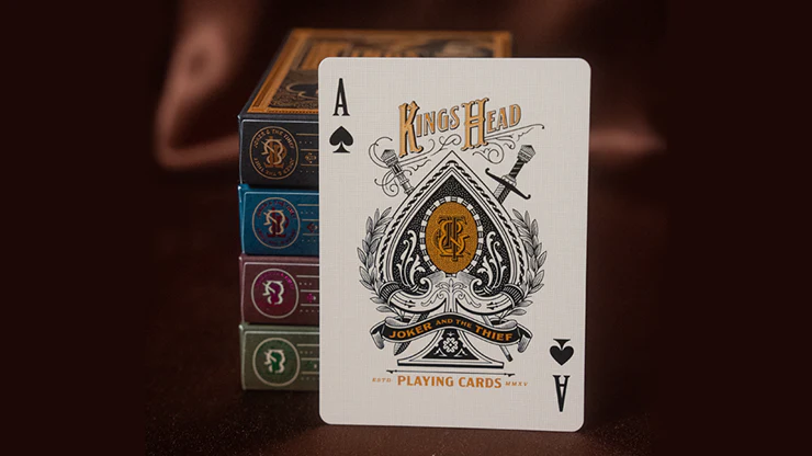 Kings Head Playing Cards - Green & Yellow - Image 4