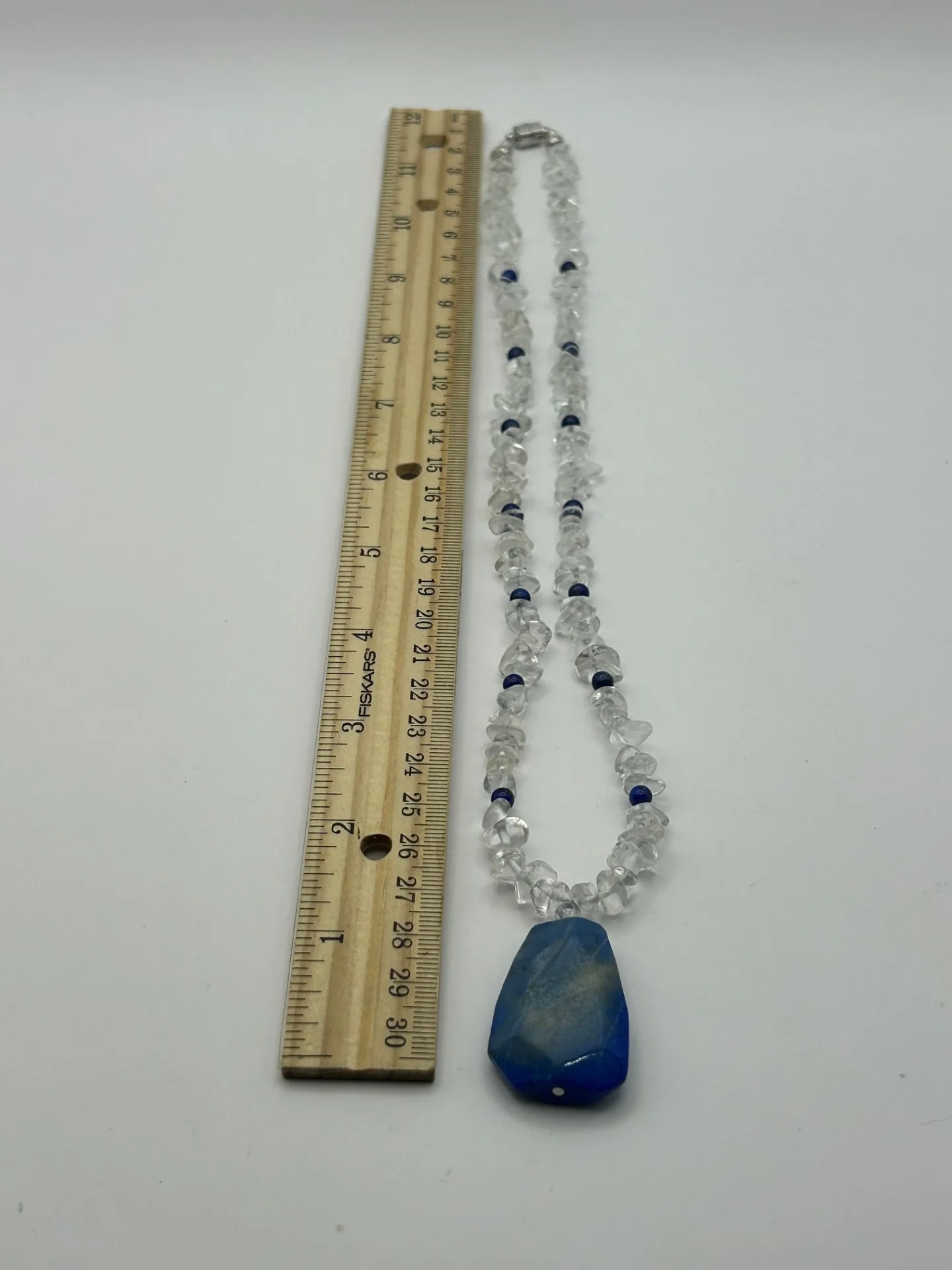 Lapis Lazuli pendant with Clear Quartz Handmade Necklace - Image 4