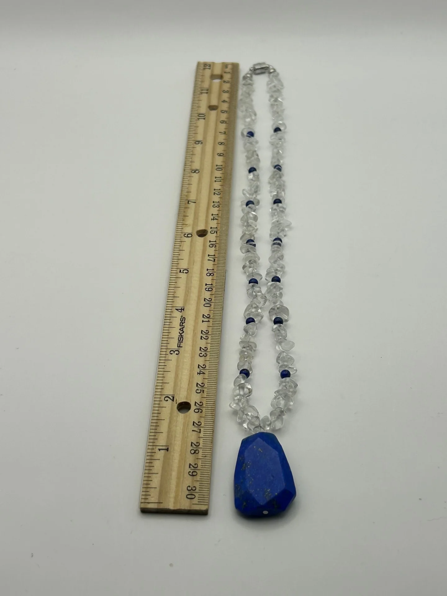 Lapis Lazuli pendant with Clear Quartz Handmade Necklace - Image 5