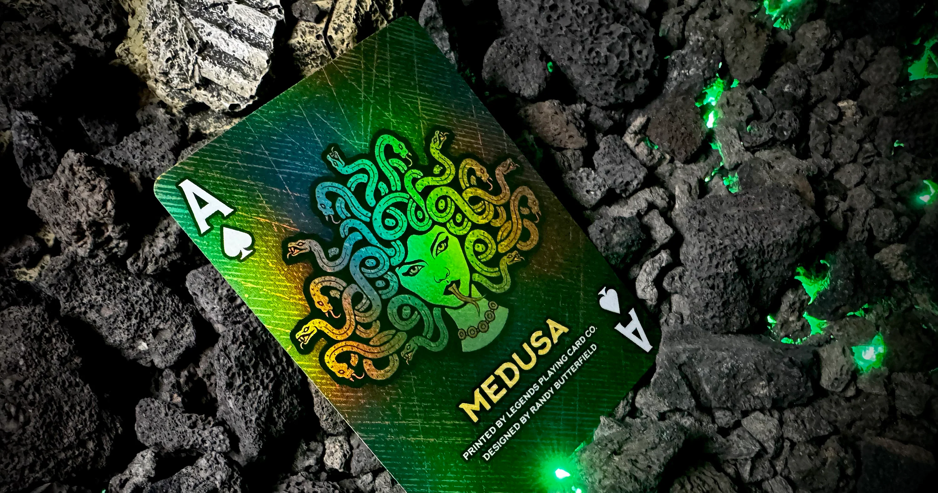 Medusa Playing Cards - Holographic Foil + Ultra Green Edges - Image 5