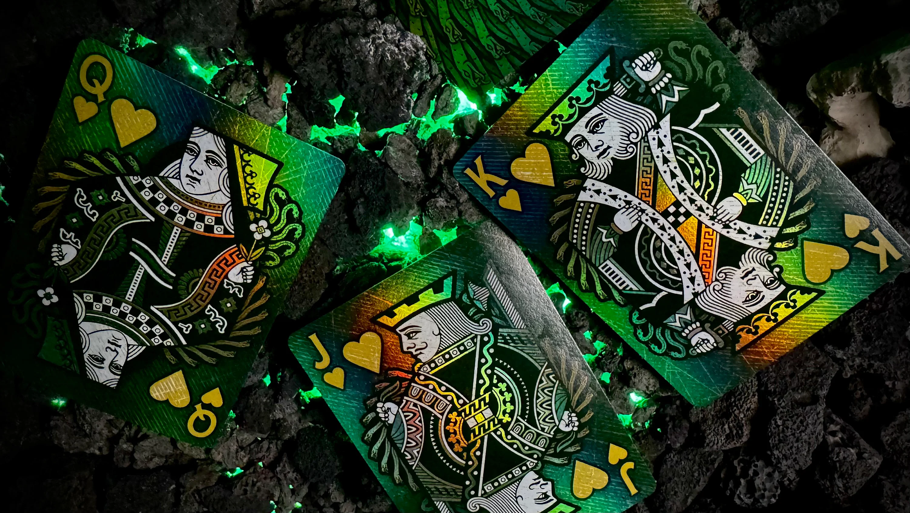 Medusa Playing Cards - Holographic Foil + Ultra Green Edges - Image 9