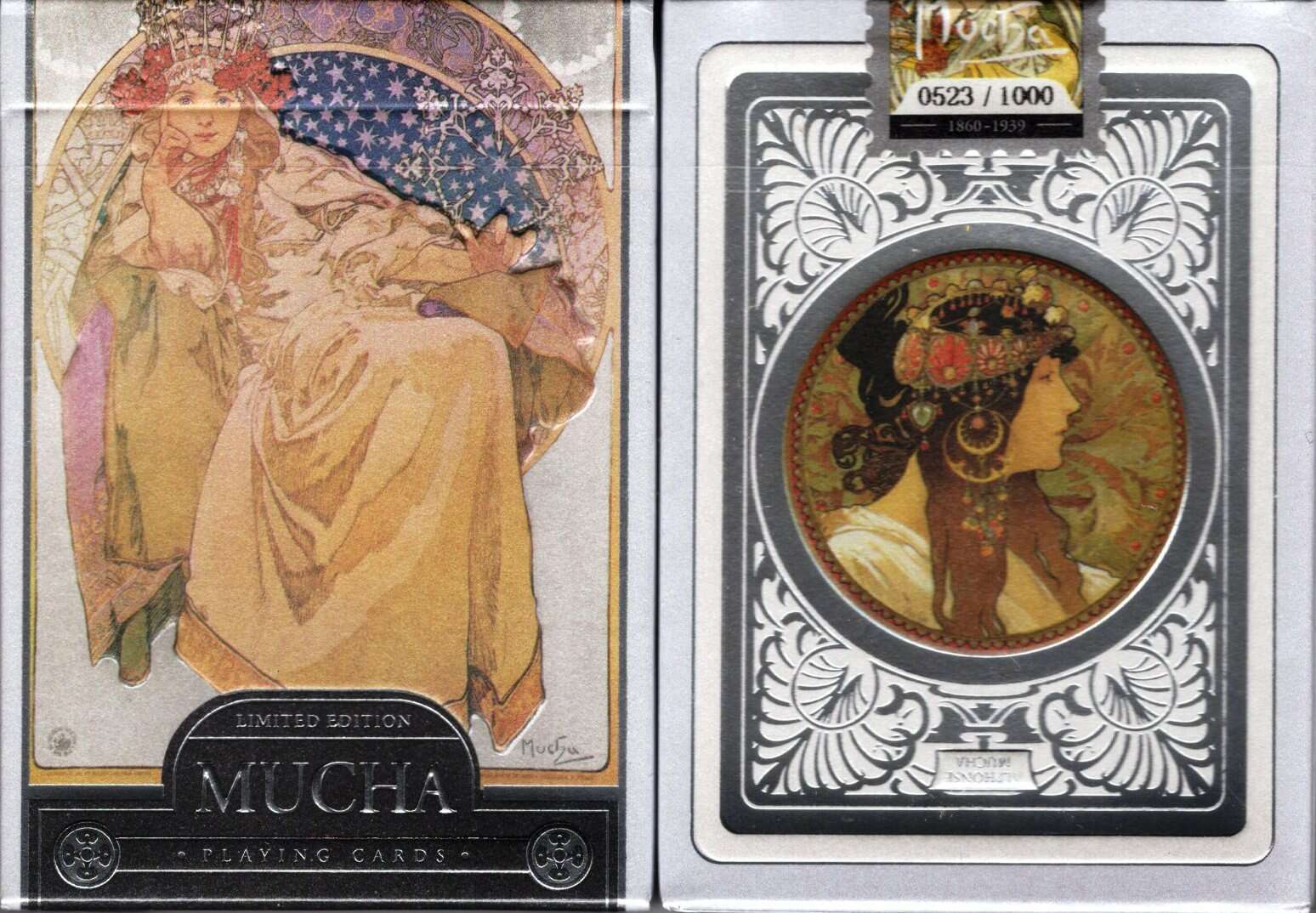 Mucha Princess Hyacinth Silver Playing Cards TCC