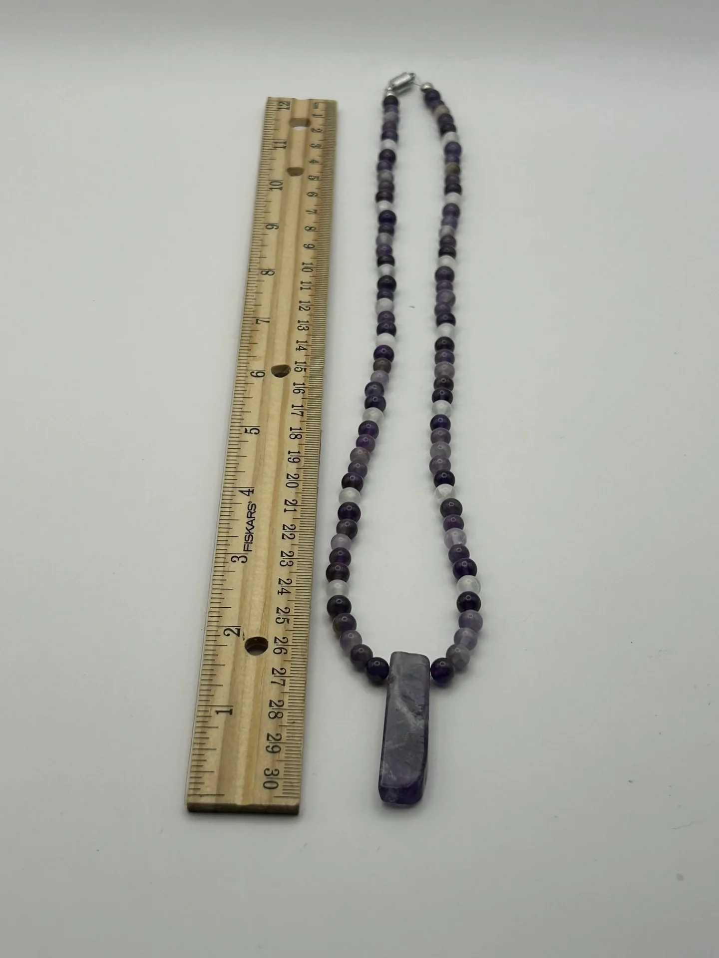 Amethyst and Selenite Handmade Necklace - Image 3