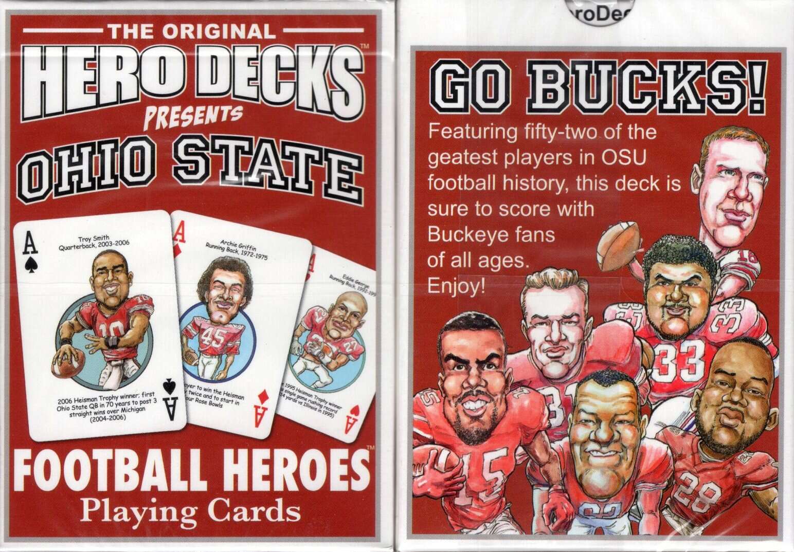 Ohio State Football Heroes Playing Cards