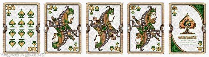Ornate White Emerald Playing Cards Deck USPCC - Image 2