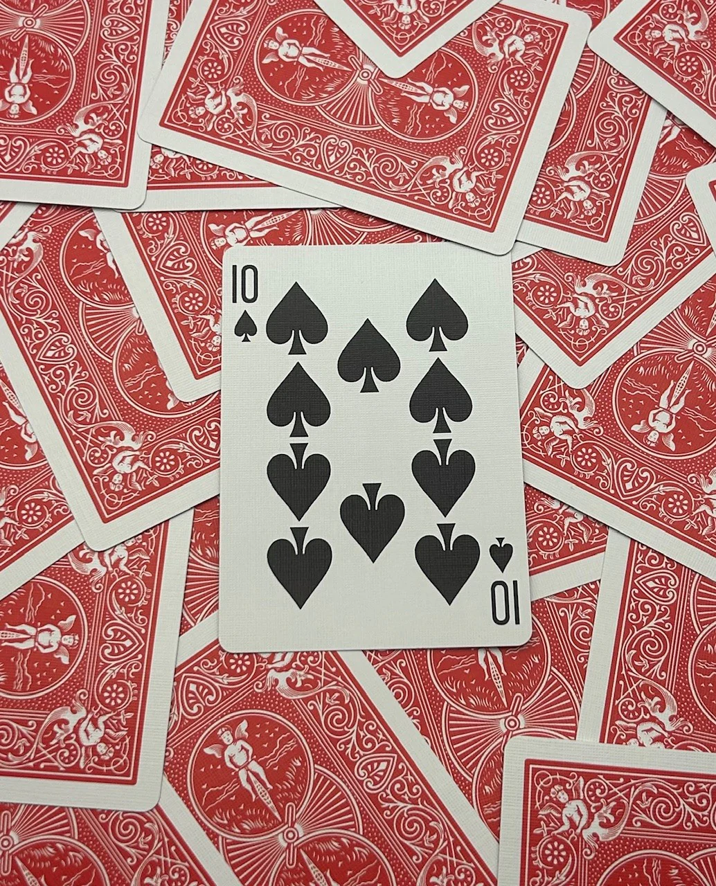 Red One-Way Forcing Deck - 10 of Spades
