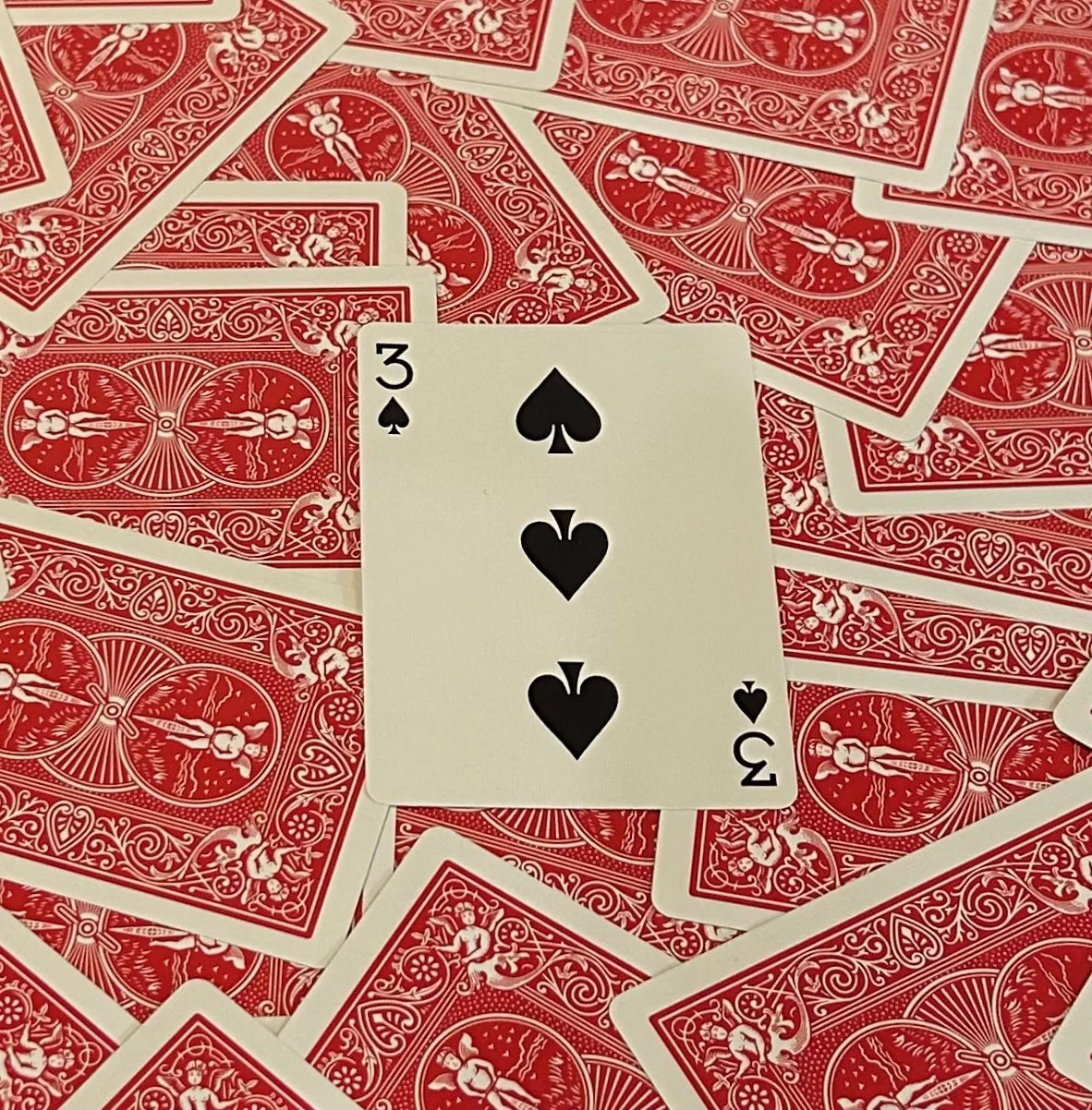 Red One-Way Forcing Deck - 3 of Spades