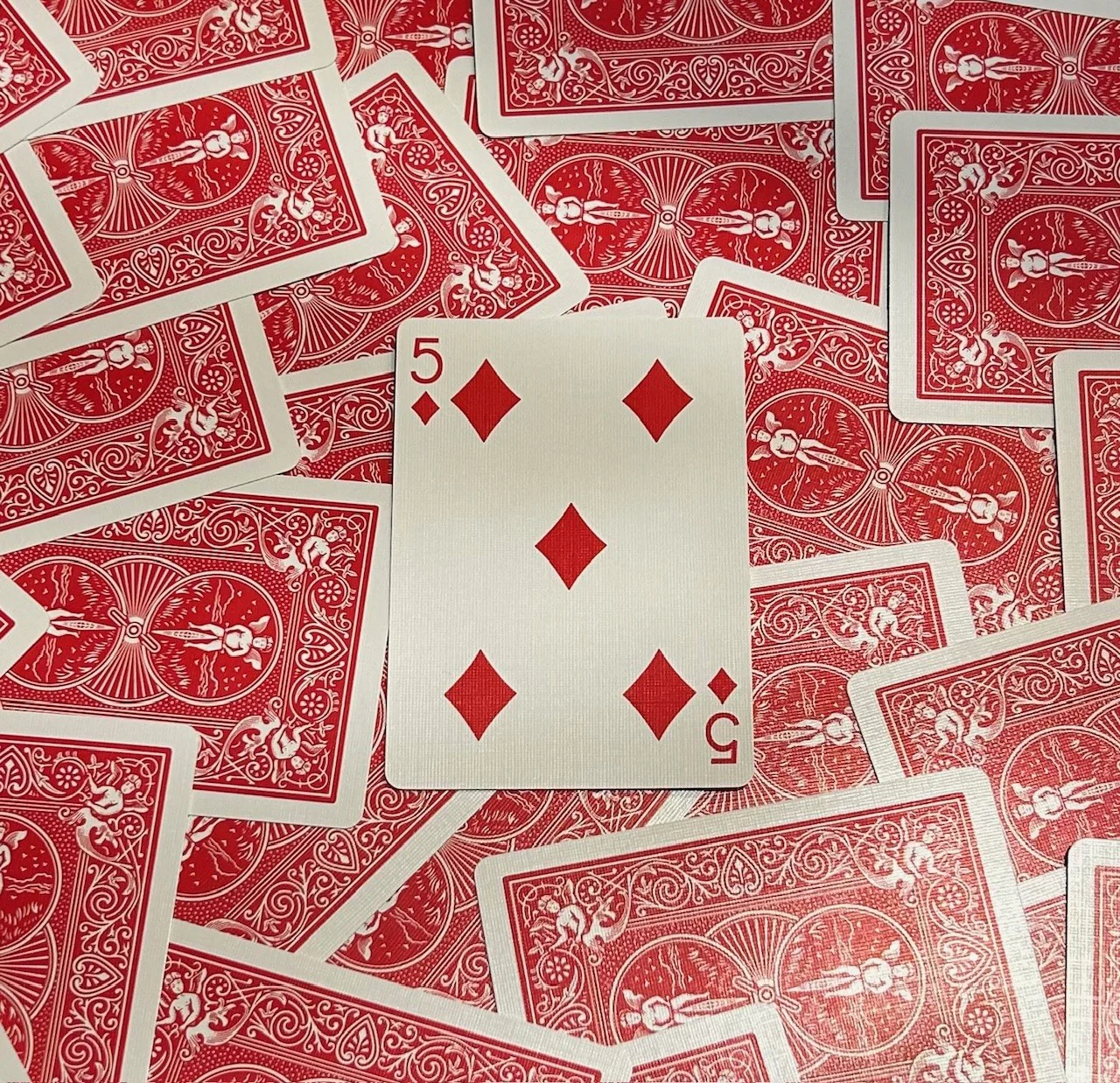 Red One-Way Forcing Deck - 5 of Diamonds