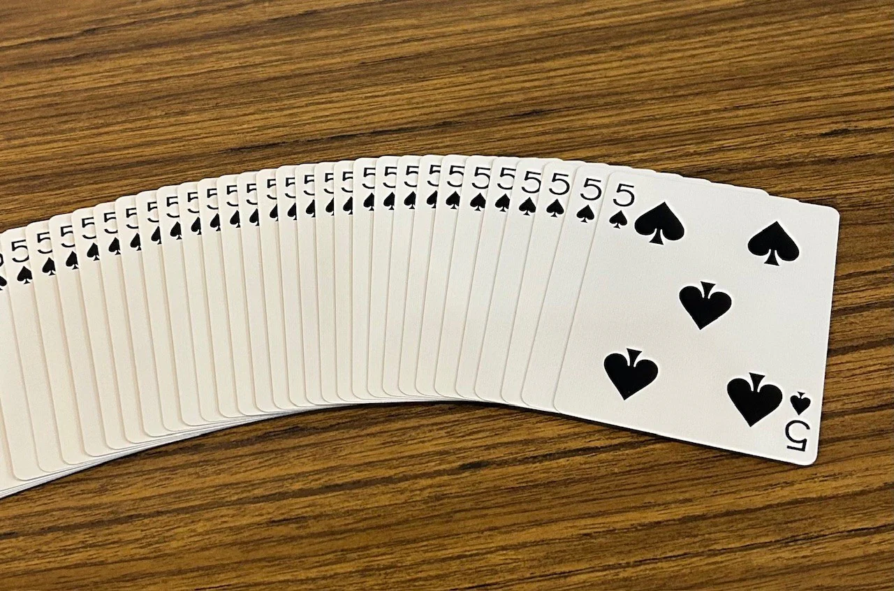 Red One-Way Forcing Deck - 5 of Spades - Image 2