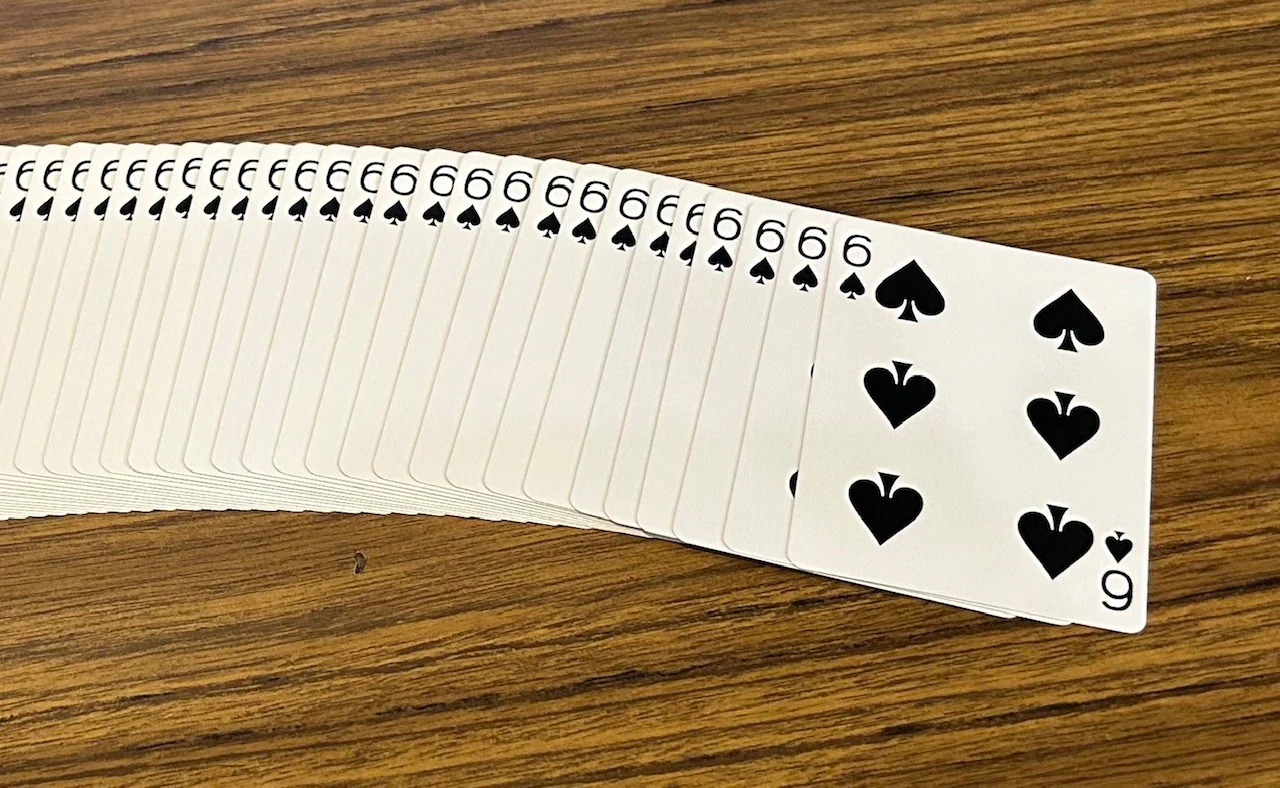 Red One-Way Forcing Deck - 6 of Spades - Image 2