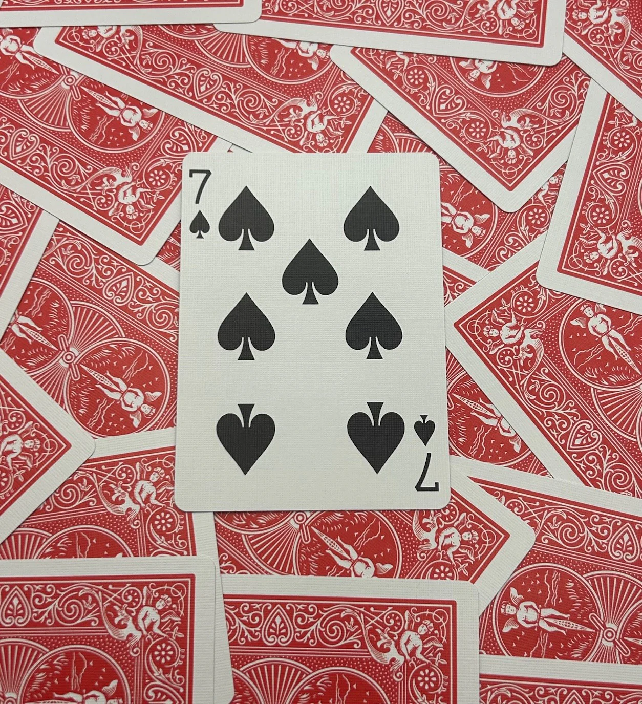 Red One-Way Forcing Deck - 7 of Spades