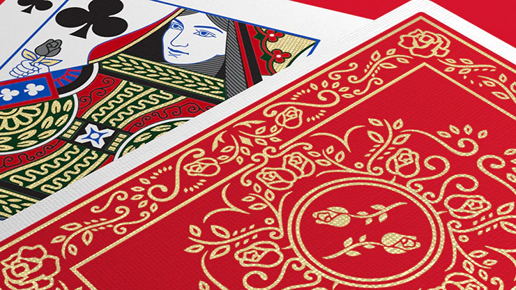 Red Roses Gold Foil Playing Cards (Fully Marked) - Image 2
