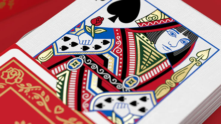 Red Roses Gold Foil Playing Cards (Fully Marked) - Image 3