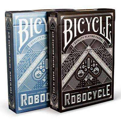 Robocycle 2 Deck Set Blue Black Bicycle Playing Cards