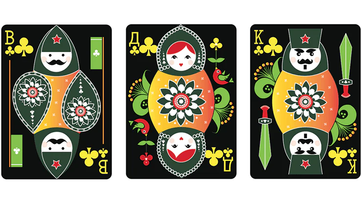Russian Folk Art Limited Edition Black Playing Cards USPCC - Image 4