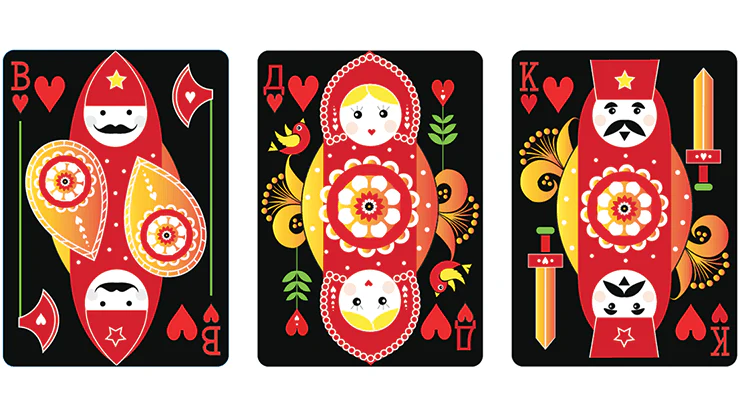 Russian Folk Art Limited Edition Black Playing Cards USPCC - Image 5