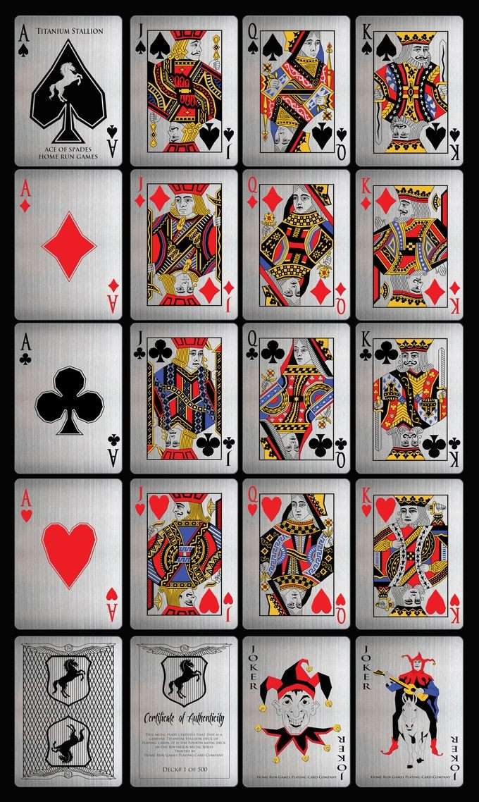 Titanium Stallion Metal Playing Cards - Image 2