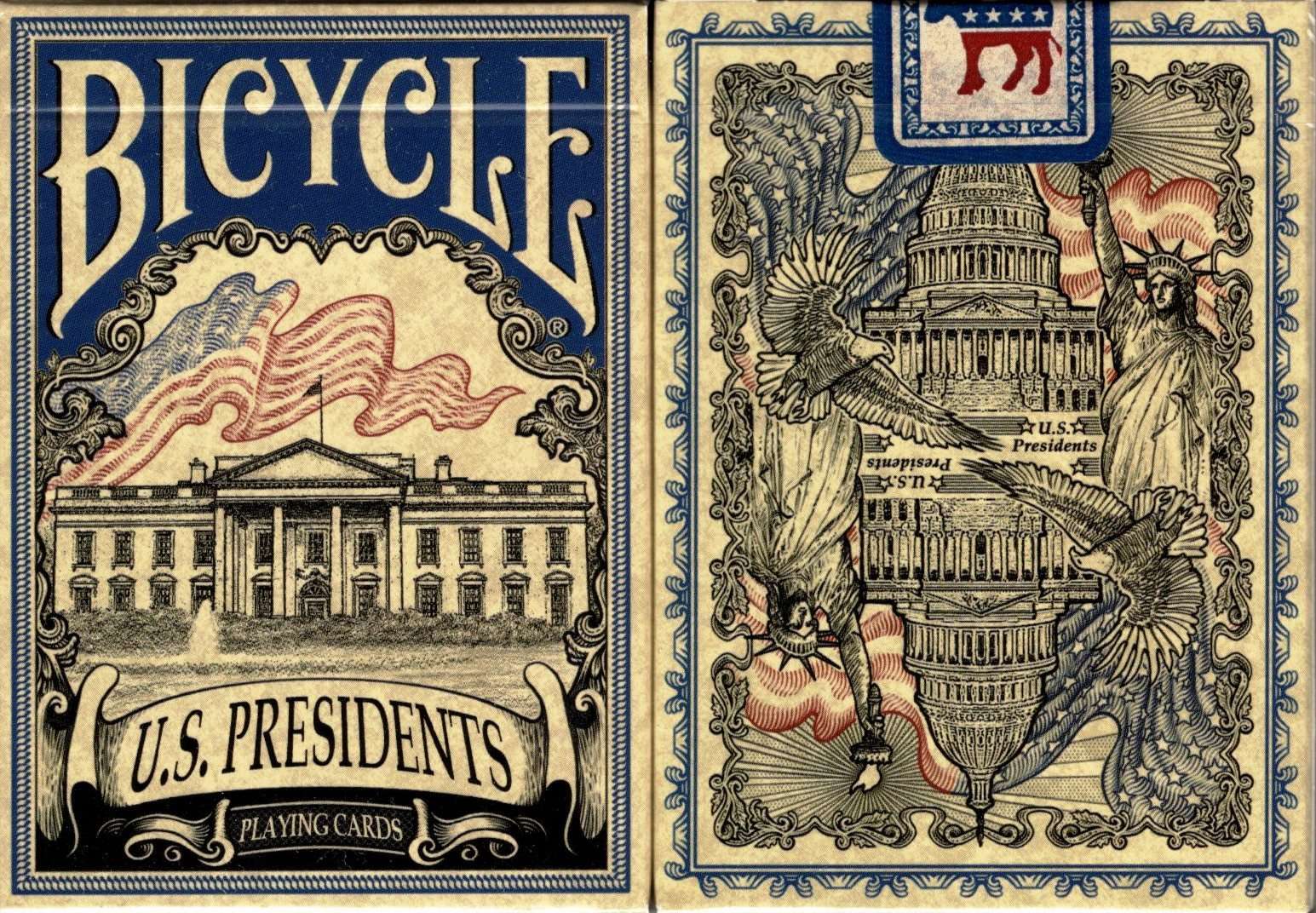 US Presidents v1 Blue Bicycle Playing Cards