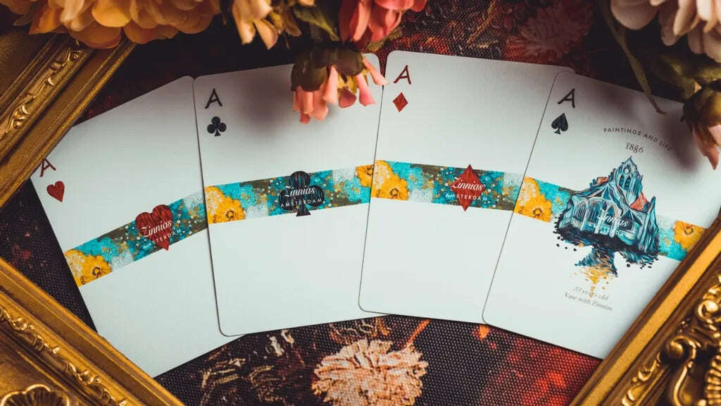 Van Gogh Zinnias Playing Cards with Numbered Seal - Image 2