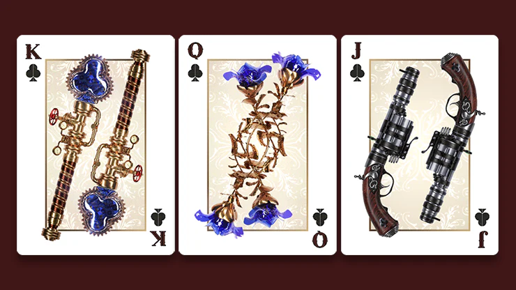 Victorian Steampunk Silver Playing Cards NPCC - Image 3