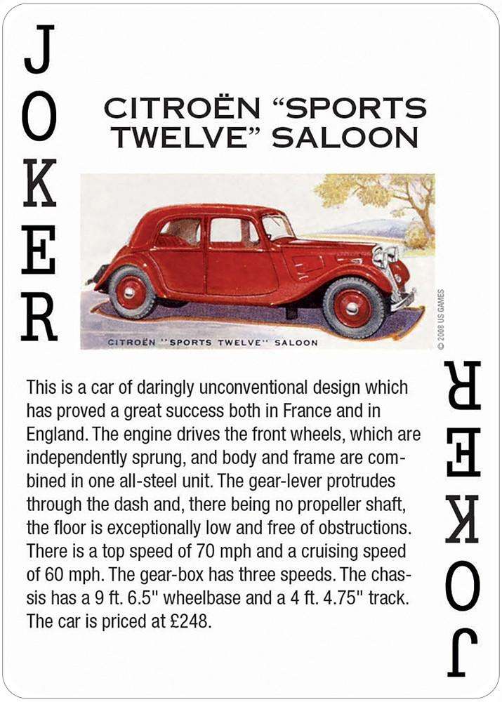 Vintage Motor Cars Playing Cards USGS - Image 7