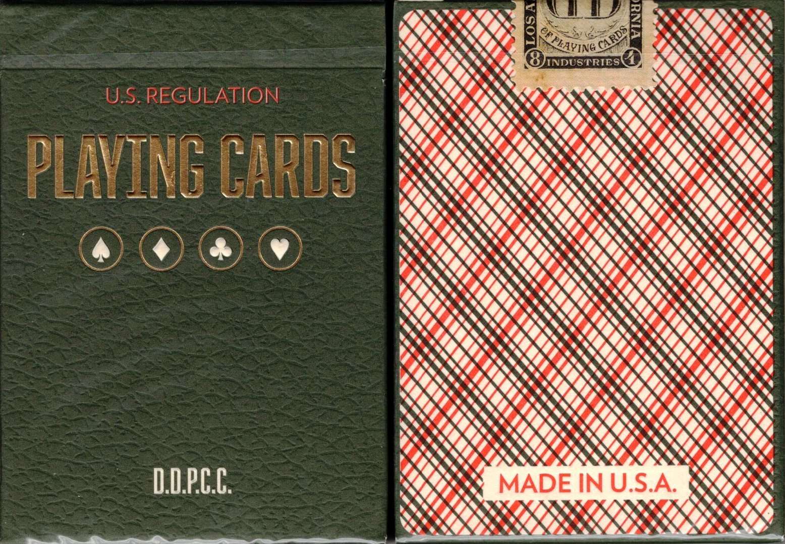 Vintage Plaid Arizona Red Playing Cards USPCC