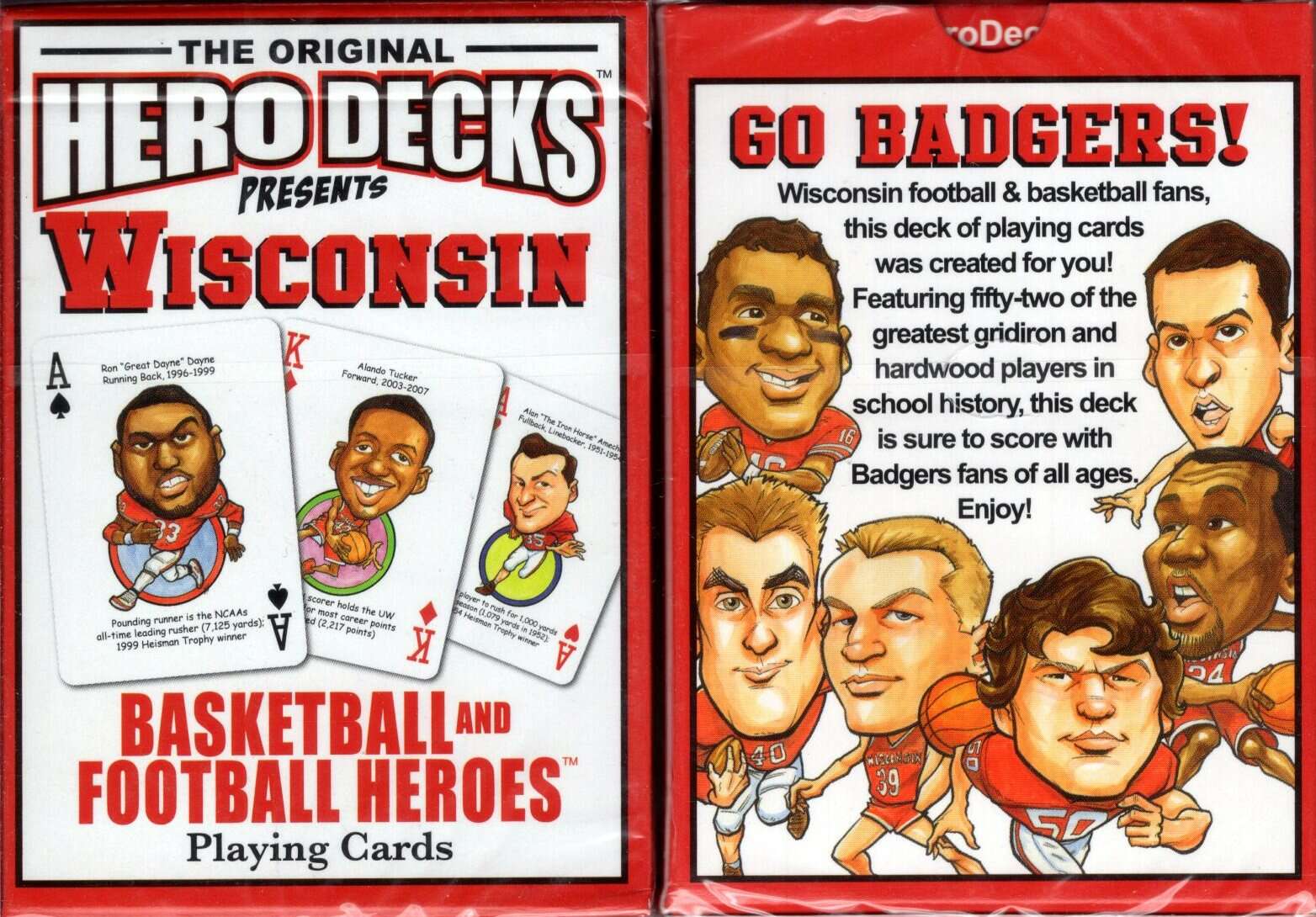 Wisconsin Football & Basketball Heroes Playing Cards
